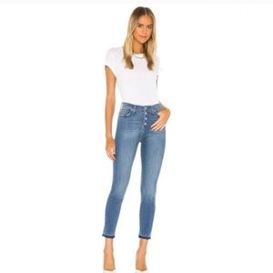 7 for all mankind Aubrey high rise exposed button skinny jeans